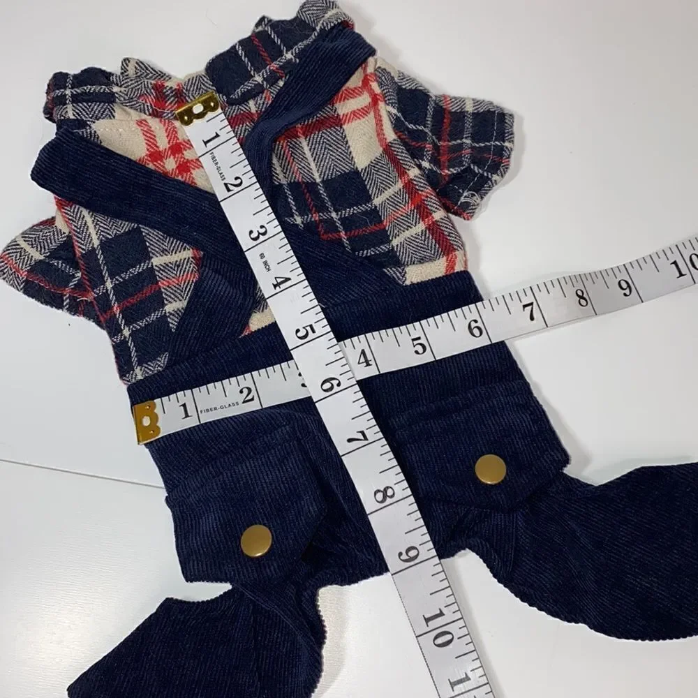 Flannel & Corduroy Dog Overalls Jumpsuit